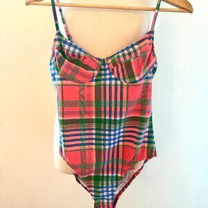 J.Crew Plaid One Piece Swimsuit Size 4